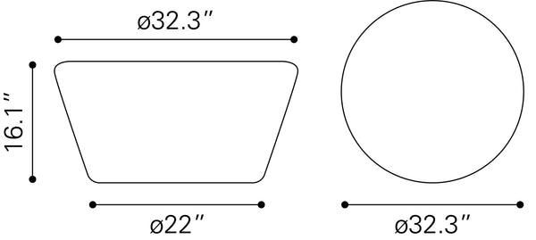 Durban Coffee Table Black 109754 Zuo Modern