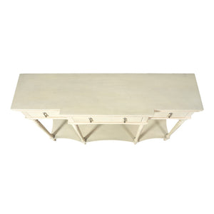 English Elm [video] Solid Pine Console Table Ornate Carved Legs Copper Hardware Soft-close Drawers White N759P433566K
