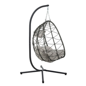 English Elm Egg Chair With Stand – Cozy Indoor Outdoor Hanging Basket Chair For Relaxation & Stylish Decor W1703P163949