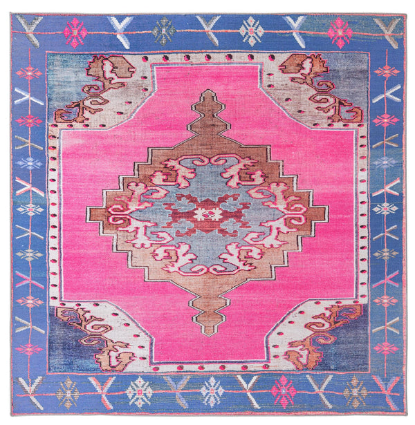Unique Loom Timeless Thomas Machine Made Medallion Rug Fuchsia, Violet/Red/Ivory/Black/Brown 7' 6" x 7' 7"