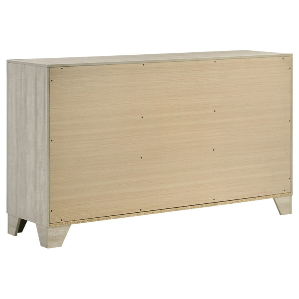 English Elm Pierce Queen Bedroom Set with Led Headboard Diamond Embossed High Gloss Finish B062S01770