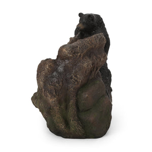 English Elm Christopher Knight Home® - 22.0" Weather-Resistant DATONA Fountain with Bears on Log, Underwater Lights & Pump for Patio Serenity 71778.00LBLK