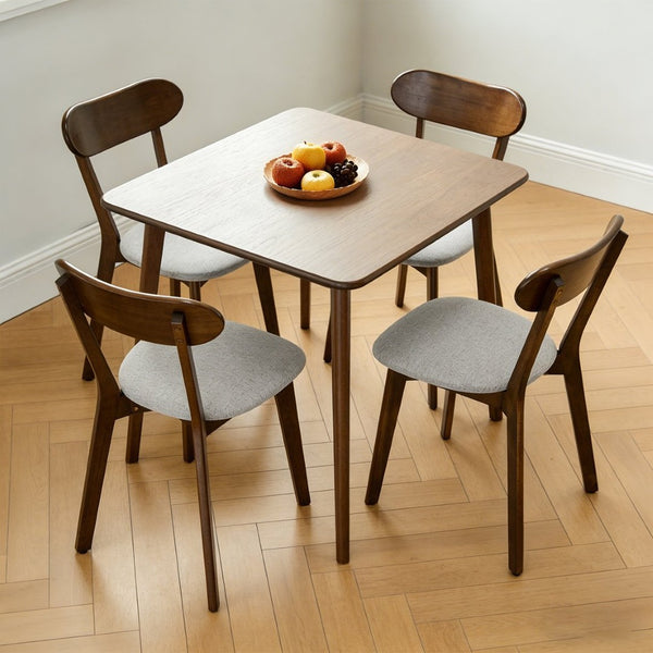 English Elm Solid Natural Wood Mid-century Dining Chairs Curved Back Upholstered Seat Set of 2 W3204P429363