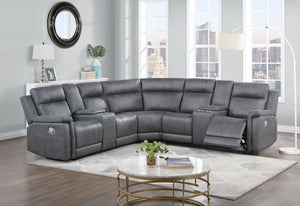 English Elm ECO Greige Sectional Sofa — Plush 100% Polyester Fabric, Sleek Modern Design, Comfortable Seating Lounge B201S00075