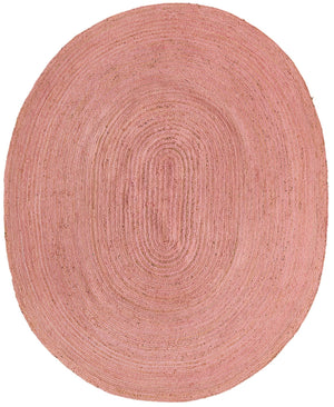 Unique Loom Braided Jute Dhaka Hand Braided Solid Rug Light Pink,  7' 10" x 10' 0"