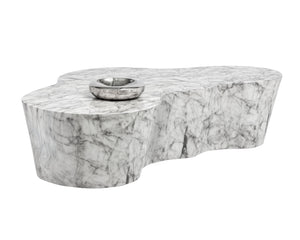 Sunpan Ava Coffee Table - Contemporary Concrete Design with Unique Finish for Modern Living Spaces Marble Look