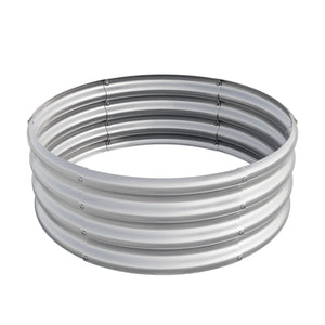 English Elm 2PCS Tall Round Raised Garden Beds 32" x 11.4" Metal Planter Boxes for Vegetables Flowers Herbs Silver W840P321518