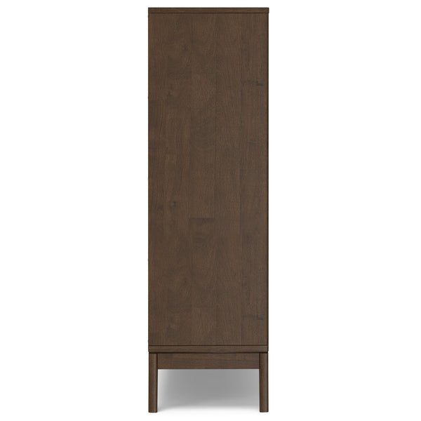 English Elm Harper Walnut Brown 9-Cube Storage Cabinet – Handcrafted Wood, Tapered Legs, Versatile Display & Organizing B136P238623