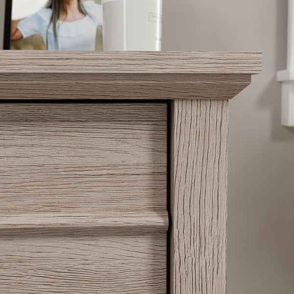 English Elm Lateral File Cabinet With Key Lock, Stylish Brown Oak Finish For Organized Workspace & Security B356P367824