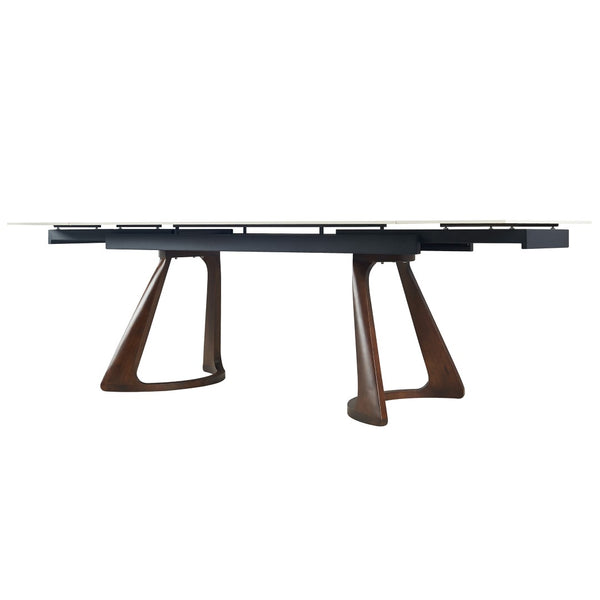 English Elm Retractable Sintered Stone Extendable Dining Table Seats Eight with Steel Base W5630S00001
