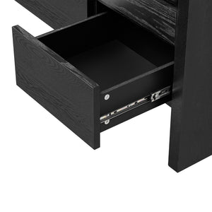 English Elm U_Style 60" Modern Sideboard With 3 Drawers & Open Shelf - Stylish Storage Solution For Home Decor N711P289141B-GIGA