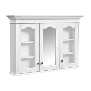 English Elm 40" Medicine Cabinet with Mirror, 6 Adjustable Shelves, Wall-Mounted Bathroom Organizer, White Modern Design N710P264317K