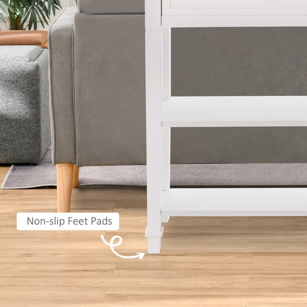 English Elm Nordic Slim Entryway Console Table with Drawer Open Shelves and Pine Wood Top T3971P405345