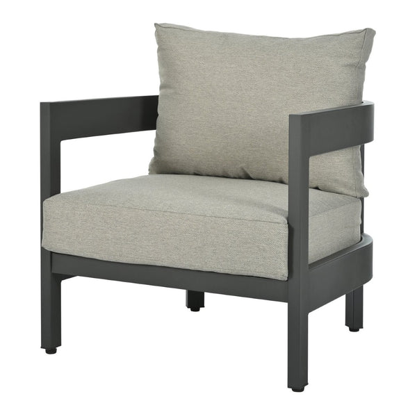 English Elm U_style Iron Frame Outdoor Seating Set with Plush Cushions and Faux Wood Accent Table N711P255067A
