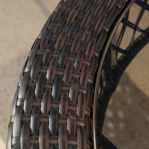 English Elm Christopher Knight Home® - FIGI 34in Glass Table Brown Multi with Tempered Glass Top, PE Wicker Basket Storage, Weatherproof Design 41679.00-1IRNKD