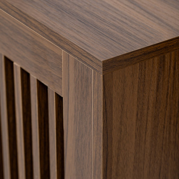 English Elm Mid-Century Extendable Walnut TV Stand with Hidden Litter Box, Cat Scratcher & 78–110" Top N843MP002W