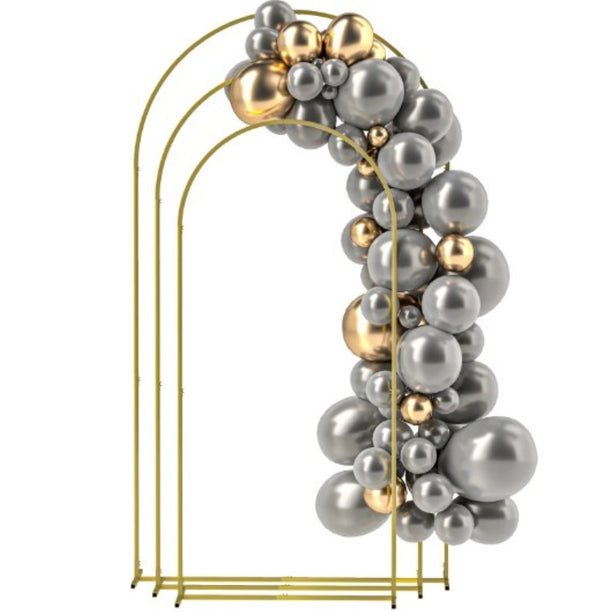 English Elm Balloon Arch Backdrop Stand Set of 3 Graduated Metal Frames for Wedding Decor Gold T3971P423785