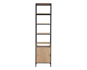 Sunpan Ambrose Modular Bookcase - Modern Oak Design with Elegant Iron Frame, Perfect for Any Space Small - 20.5W x 16.5D x 82.75H