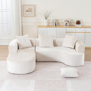 English Elm Modular Sectional Sofa - L-Shape Chaise Sleeper With Deep Seating & Plush Corduroy Fabric Comfort W2012S00008