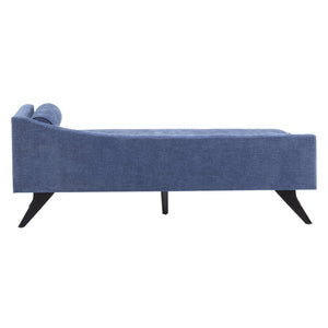 English Elm Christopher Knight Home® - CHAISE modern fabric lounge with rolled accent pillow, splayed birch legs and luxe comfort seating experience Navy Blue 68.25 L x 28 W x 17.75 H N776P291705N