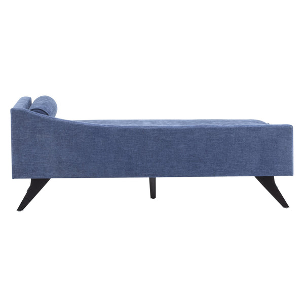 English Elm Christopher Knight Home® - CHAISE modern fabric lounge with rolled accent pillow, splayed birch legs and luxe comfort seating experience Navy Blue 68.25 L x 28 W x 17.75 H N776P291705N
