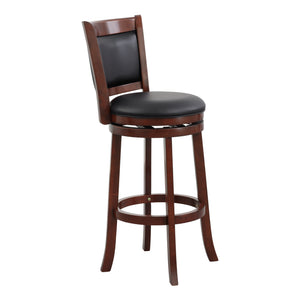 English Elm Comfortable Swivel Pub Height Chair - Dark Cherry Faux Leather, Solid Wood, 360° Ergonomic Design B011P238916