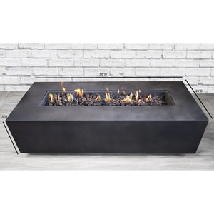 English Elm 15'' H X 56'' W Concrete Outdoor Fire Pit Table