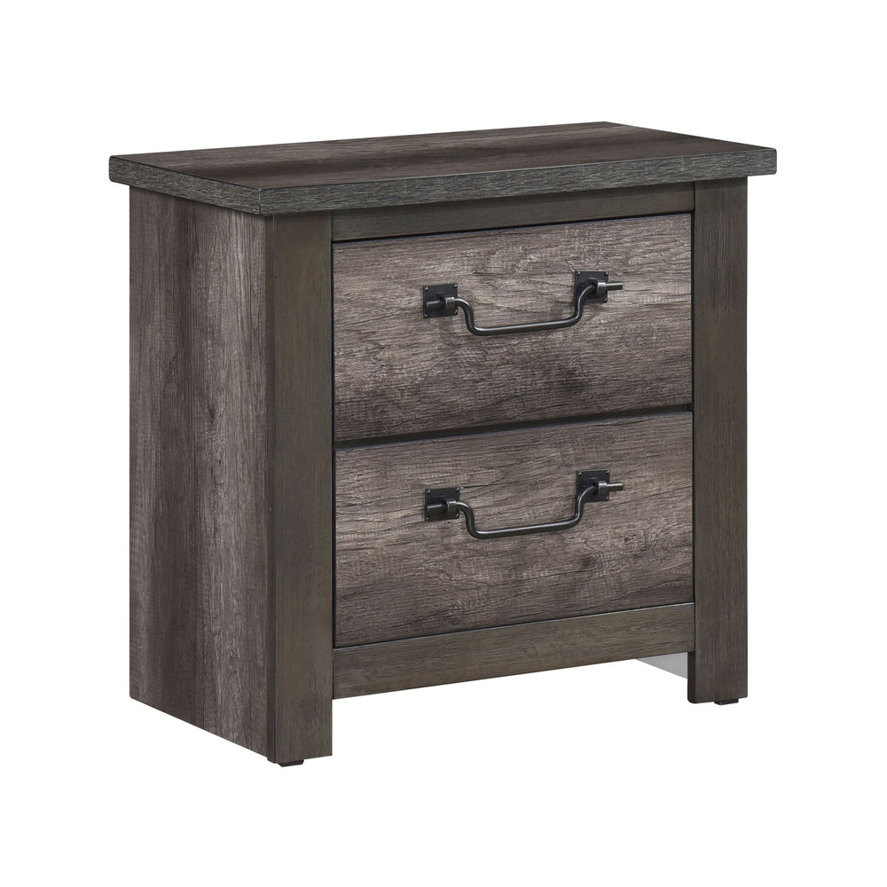 English Elm Gray 2-Drawer Nightstand 25.5"x15.5"x25"H Wooden Bedside Cabinet Storage Nightstand with Classic Design B011P227625