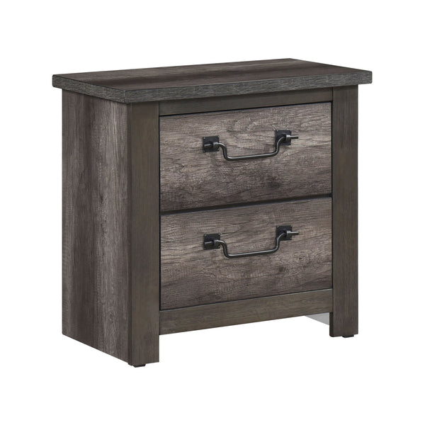 English Elm Gray 2-Drawer Nightstand 25.5"x15.5"x25"H Wooden Bedside Cabinet Storage Nightstand with Classic Design B011P227625