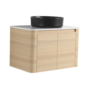 English Elm 30'' Wall-Mounted Bathroom Vanity With Ceramic Art Sink, Soft-Close Doors & Space-Saving Design W999S00463