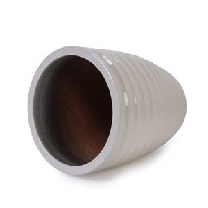 English Elm Ceramic Modern Planter - Elegant Milk White Flowerpot For Indoor & Outdoor Gardens, 21.46Cm W3273P326362