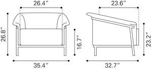 Burry Accent Chair Slate Gray 110116 Zuo Modern