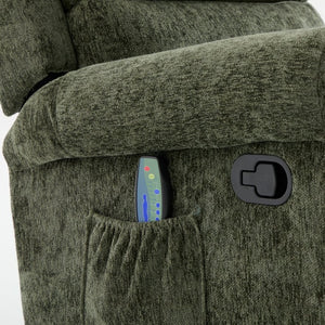 English Elm Manual Recliner Swivel Rocker Massage Chair Chenille Nursery and Living Room Seat Green N763P347287F