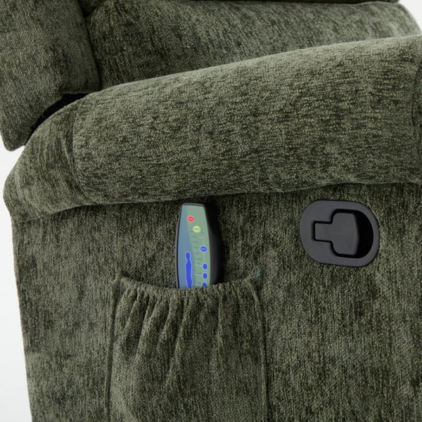 English Elm Manual Recliner Swivel Rocker Massage Chair Chenille Nursery and Living Room Seat Green N763P347287F
