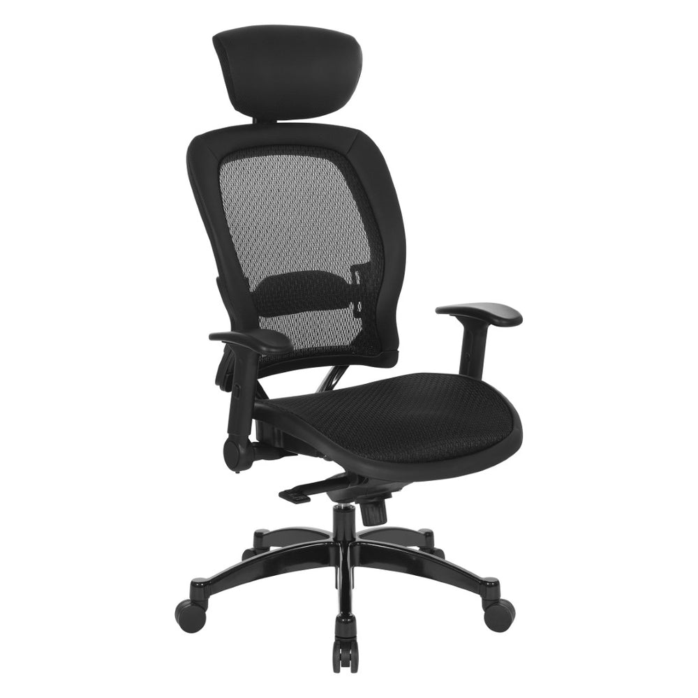 OSP Home Furnishings Executive Ergonomic Mesh Office Chair with Lumbar Support and Synchro Tilt for Home Workspaces 27876R