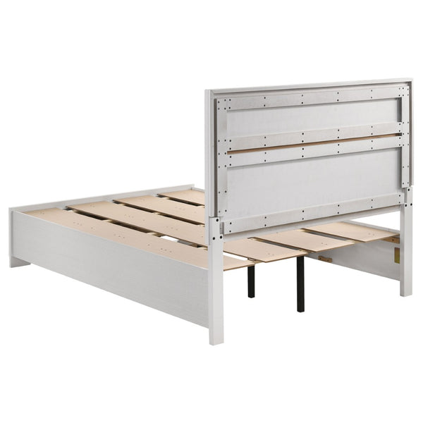 English Elm Annie Glam White Full Storage Bedroom Set with Crystal Pulls and Glitter Accents B062S01605