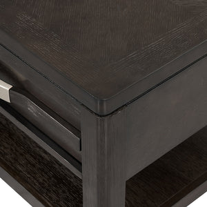 English Elm 48x26x20" Cocktail Table with Oak Veneer, Metal Accents, Hidden Drawers & Lower Shelf for Stylish Storage W2078P179682