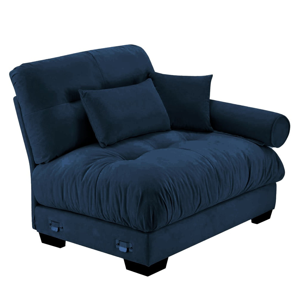 English Elm Milano Vintage Velvet Sectional Module Cloud Cushions Bolster Arms Living Room Sofa W714P293275
