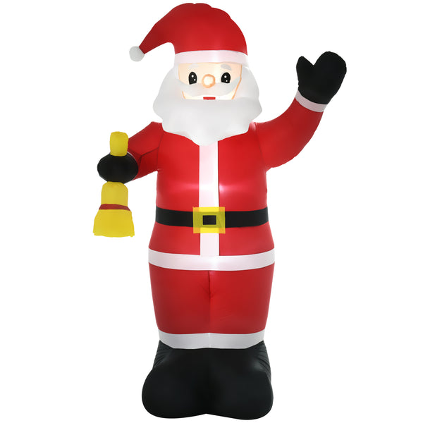 English Elm Homcom 8Ft Inflatable Santa Claus With Bell - Led Yard Decoration For Holiday Cheer & Easy Setup W2225P249957