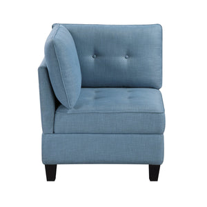 English Elm Living Modular Armless Chair with Hidden Storage, Tufted Fabric Comfort, Solid Wood Frame, Easy Assembly Blue 28.5 L x 37.75 W x 16 H B011P309913