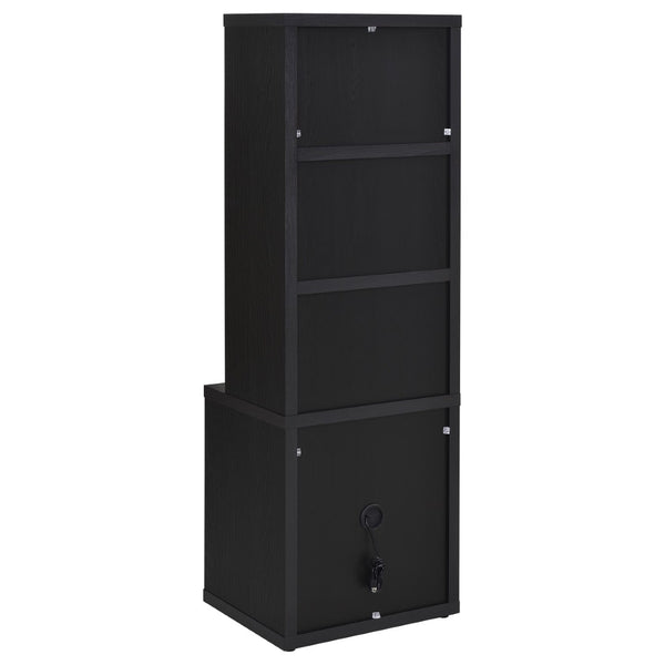 English Elm Geary Twin Bookcase Headboard Set with Nightstands Usb Charging Matte Finish Black B062S01695