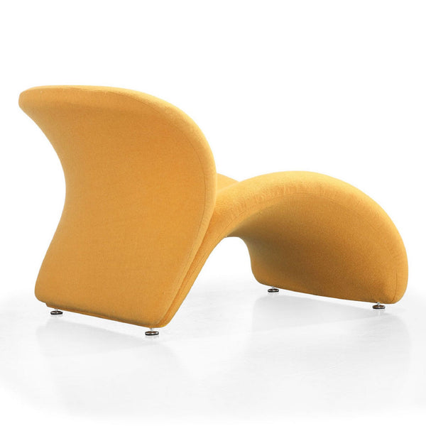 English Elm Rosebud Wool Blend Accent Chair with Geometric Metal Legs, Plush High-Density Foam and Modern Abstract Design Yellow B365P398023