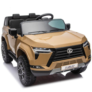 English Elm Lexus Gx550 Two Seat Kids Ride on with 24v Power Remote Control and Suspension Champagne W1578P416234
