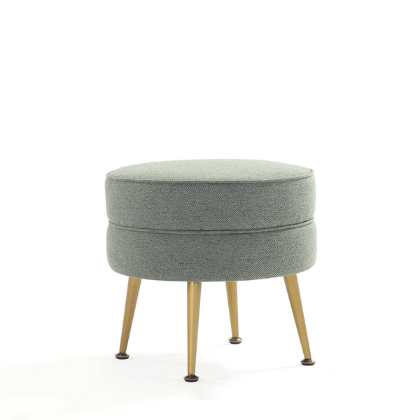 English Elm Bailey Upholstered Accent Ottoman: Sage Green Comfort With Gold Legs For Modern Living Spaces B365P397865