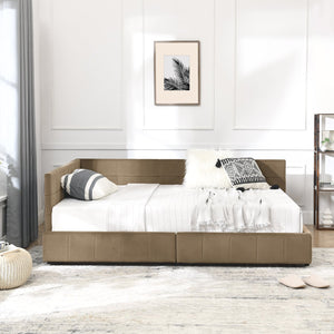 English Elm Full Size Upholstered Tufted Bed Frame - Stylish Sofa Bed With Storage, Brown Velvet Elegance W487S00307