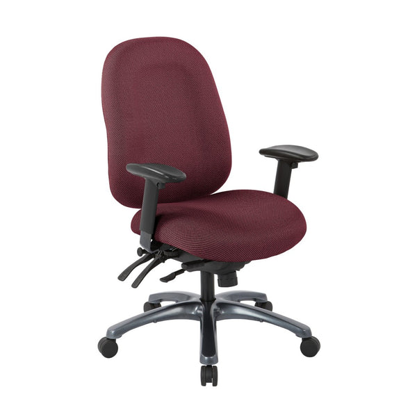OSP Home Furnishings Multi-function Ergonomic High Back Office Chair with Lumbar Support and Titanium Base High Wine 8511-298