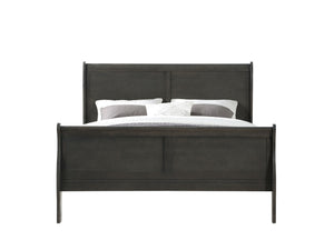 English Elm Louis Philippe Dark Gray 2-Piece Bedroom Set - Elegant Eastern King Sleigh Bed & Nightstand Combo B2726S00170