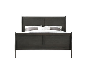 English Elm Louis Philippe Eastern King Sleigh Bed In Dark Gray - Sleek Design, Durable Build, Elegant Style B2726S00141