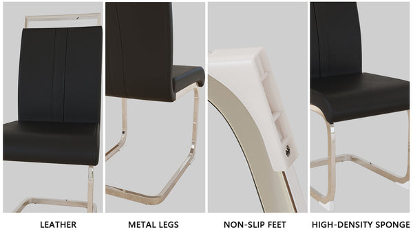 English Elm 55.12-70.87" Expandable Square Dining Table Set With 4 Cushioned Chairs – Perfect For Modern Spaces! W2189S00400