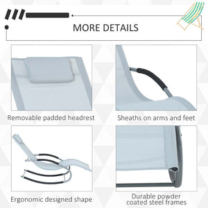 English Elm Outsunny Zero Gravity Rocking Chaise Lounge Chair - Ergonomic, Weather-Resistant Recliner For Patio Relaxation W2225P174329-GIGA